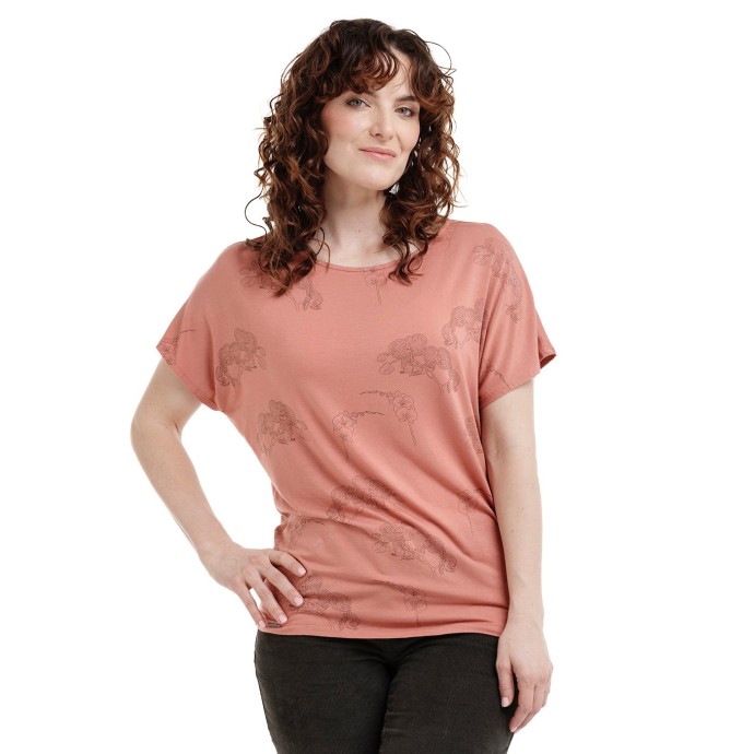 Bushman damen T-shirt mit durchgehenden Print altrosa