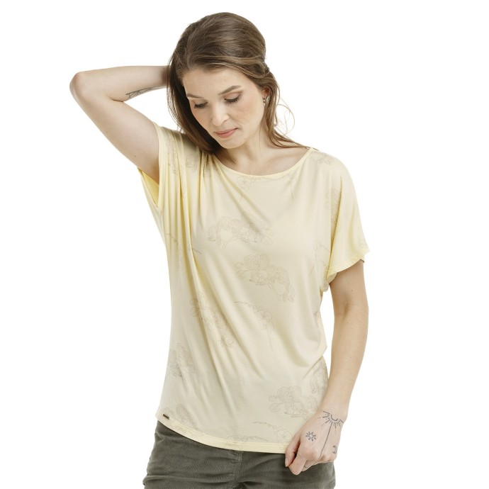 Bushman damen T-shirt mit durchgehenden Print gelb