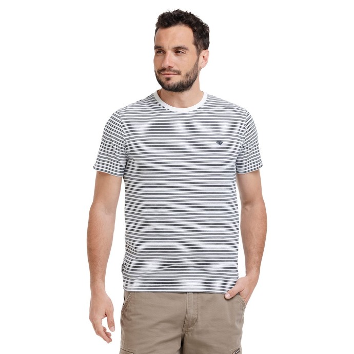 Bushman herren gestreifte T-shirt petrol