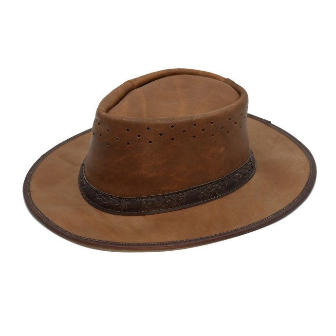 bushman herren Lederhut braun