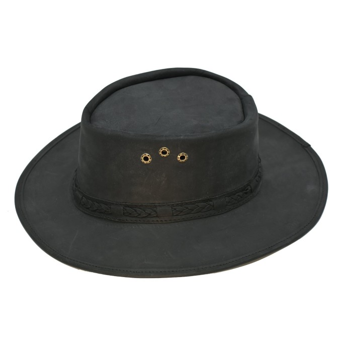 bushman herren Lederhut schwarz