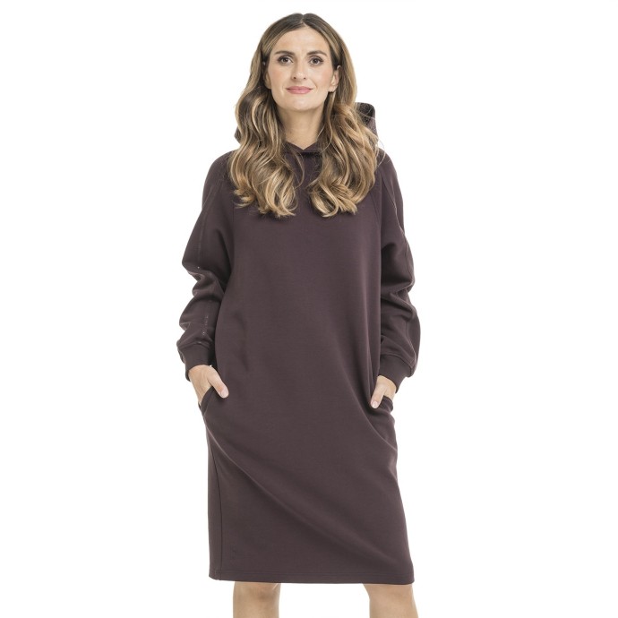 Bushman Damen-Maxikleid Katla mit Kapuze burgunderrot