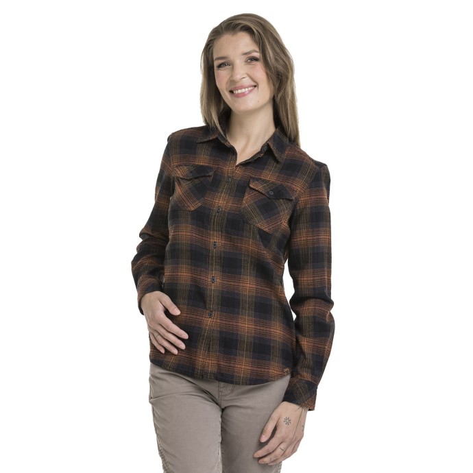 bushman damen Flanellhemd schwarz