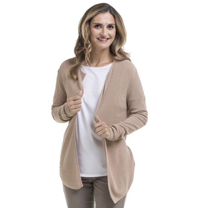 Bushman eleganter Damenpullover im Mantelschnitt beige
