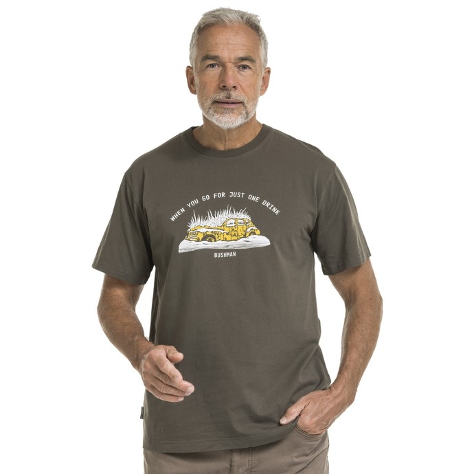 bushman Herren-T-Shirt aus Baumwolle mit Rundhalsausschnitt dunkelkhaki