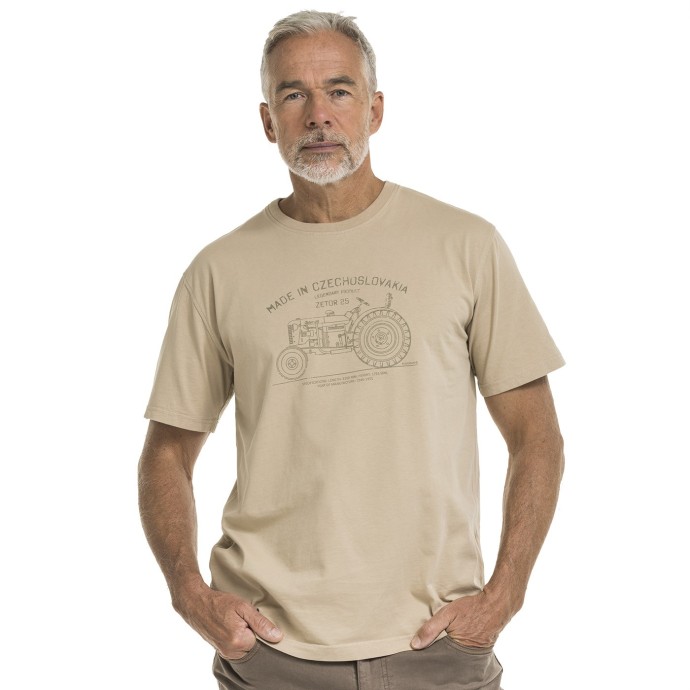 bushman Herren-T-Shirt aus Baumwolle mit Rundhalsausschnitt beige