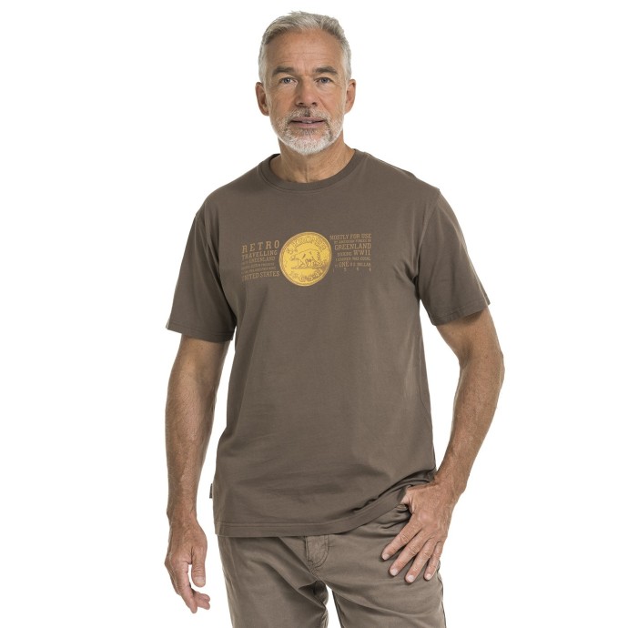 bushman Herren-T-Shirt aus Baumwolle mit Rundhalsausschnitt braun