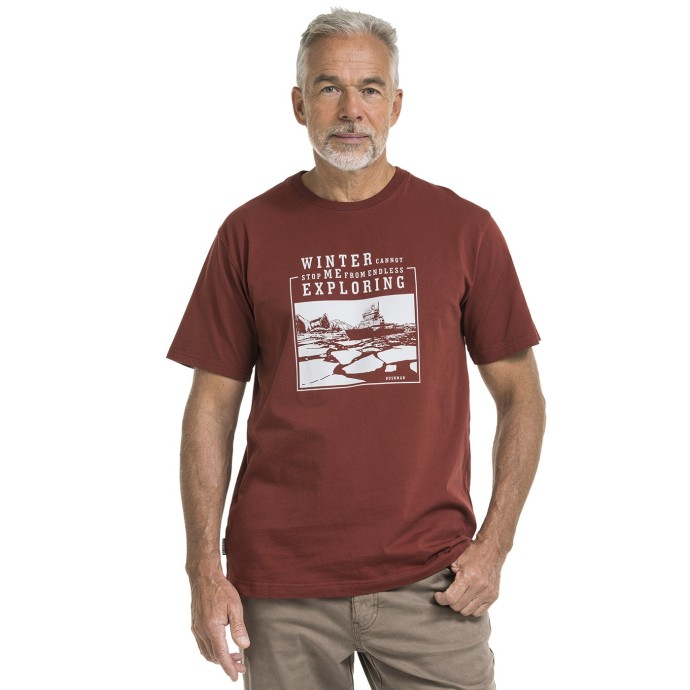 bushman Herren-T-Shirt aus Baumwolle mit Rundhalsausschnitt burgund