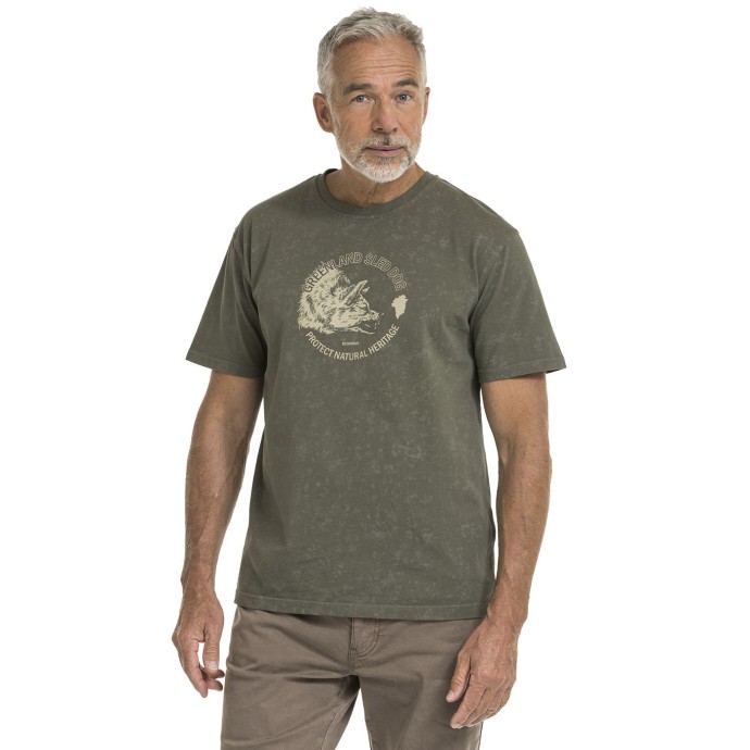 bushman Herren-T-Shirt aus Baumwolle mit Rundhalsausschnitt khaki