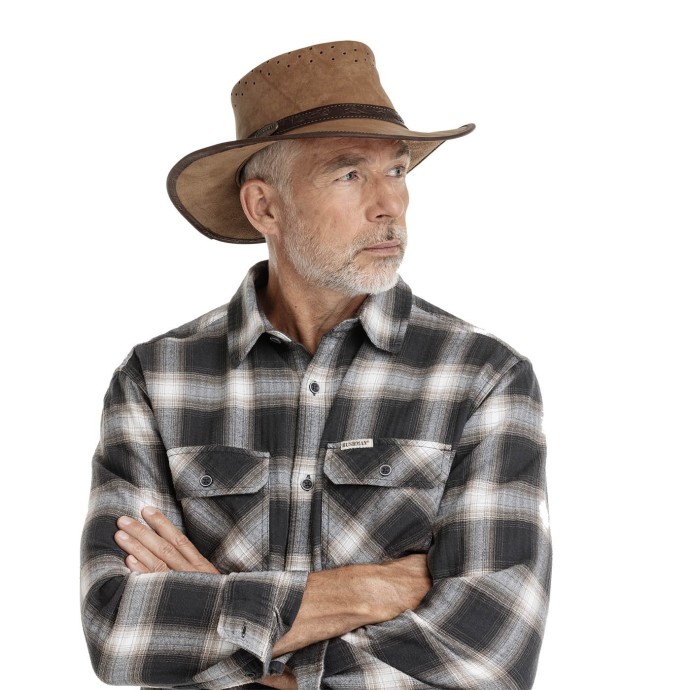 bushman herren Lederhut braun