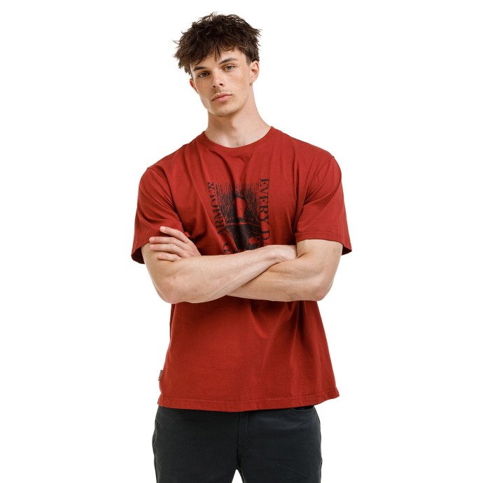 BUSHMAN Herren-T-Shirt Forth aus Baumwolle, rot