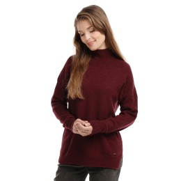 bushman damen merino Rollkragenpullover burgund