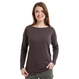 bushman damen T-shirt mit langen Ärmeln dunkelbraun