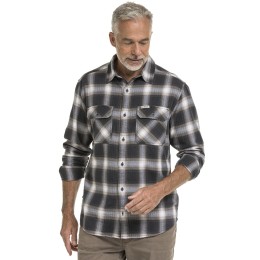 bushman herren Flanellhemd grau und braun