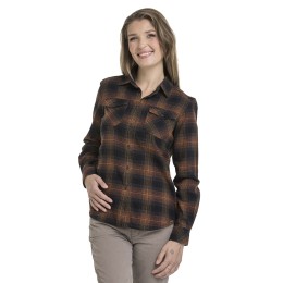 bushman damen Flanellhemd schwarz