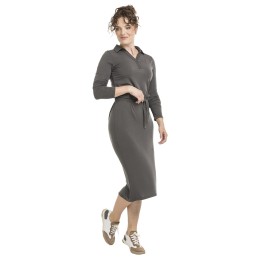 Bushman damen Halfzip Kleid Runa dunkelgrün
