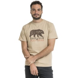 bushman Herren-T-Shirt aus Baumwolle mit Rundhalsausschnitt sandbraun