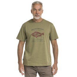 bushman Herren-T-Shirt aus Baumwolle mit Rundhalsausschnitt khaki