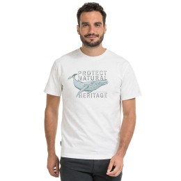 bushman Herren-T-Shirt aus Baumwolle mit Rundhalsausschnitt weiße