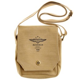 Bushman Schultertasche aus Baumwoll-Canvas creme