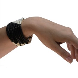 Bushman damen Armband aus Knochenperlen schwarz