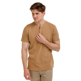 BUSHMAN Herren Henley Shirt Gutu II aus Baumwolle, kamelfarben